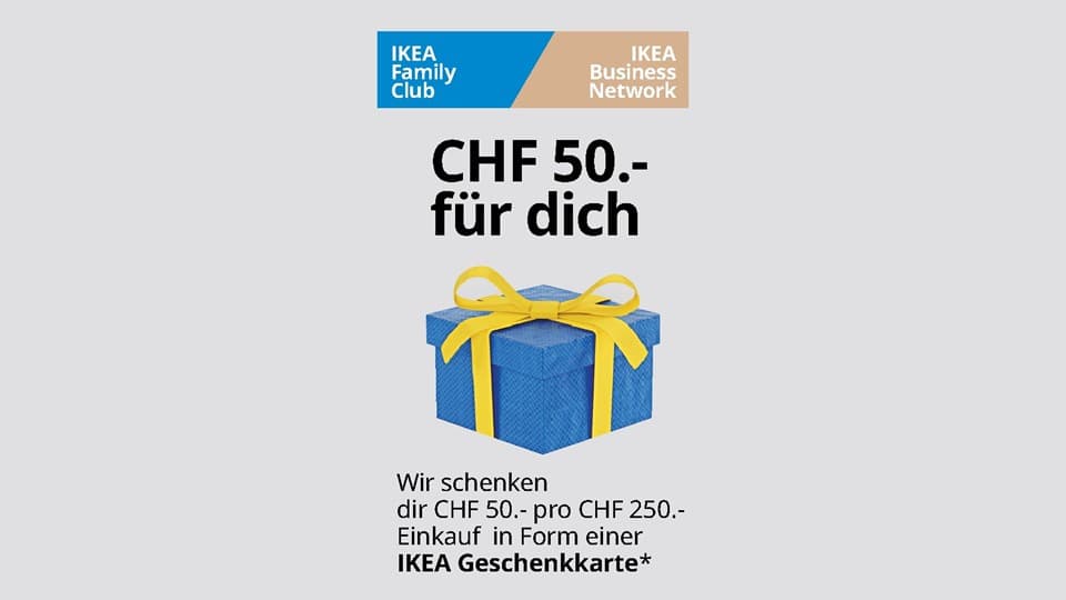 Wir schenken dir 50.- pro 250.- Einkauf