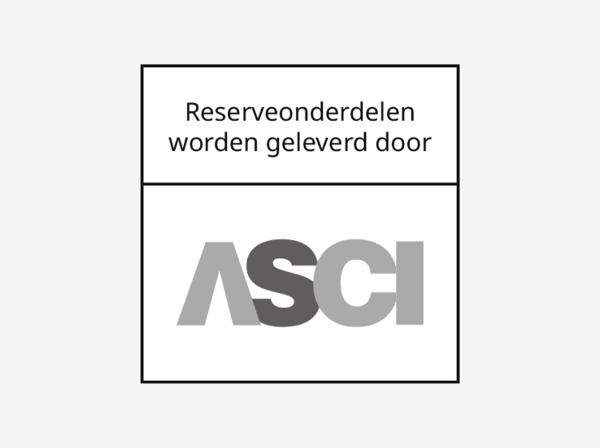 Wit logo met grijze rand met de tekst 