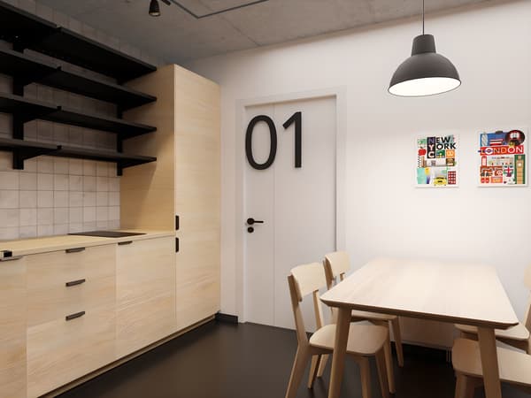 Wizualizacja wnętrza dla firm wykonana przez projektantów IKEA.