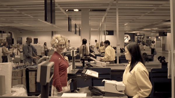 woman at IKEA check out