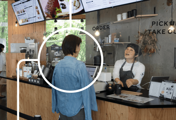Woman buying in a coffe shop 