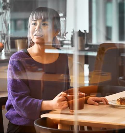 Woman having coffe 