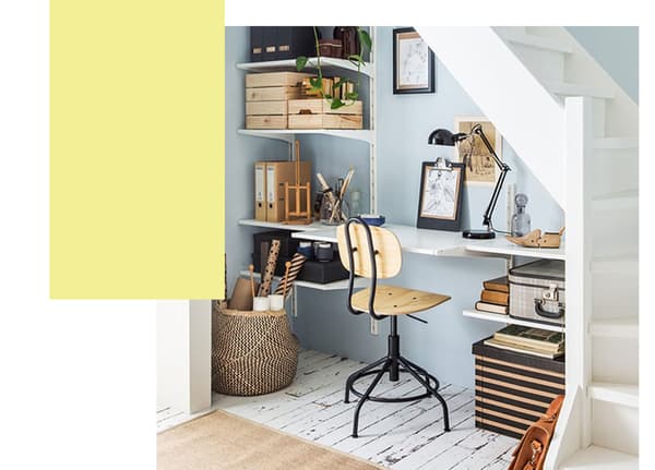 Workspace under the stairs