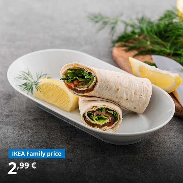 Wrap with marinated salmon