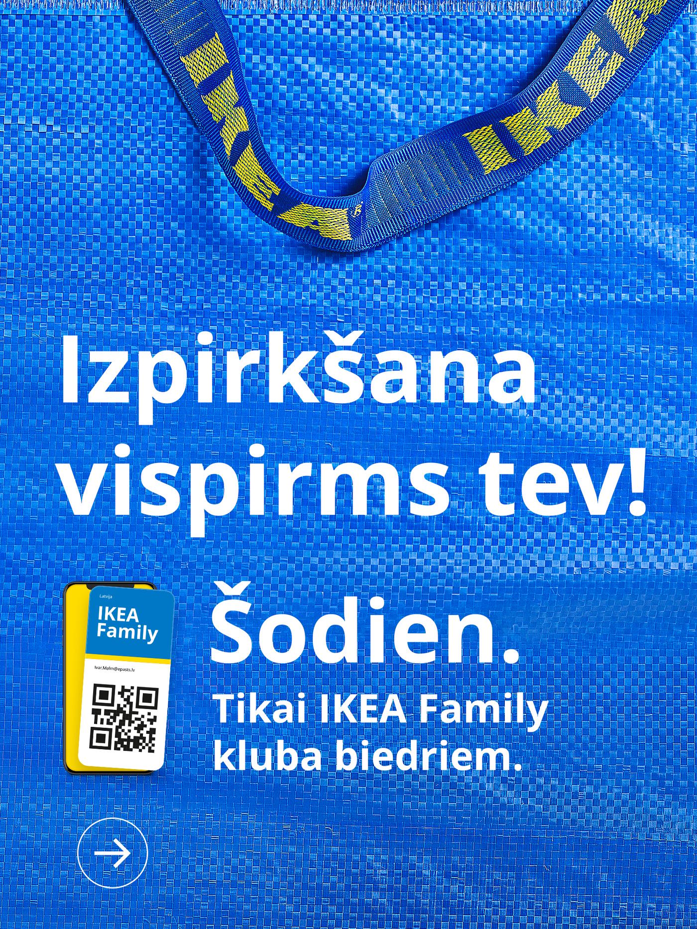 Zils FRAKTA iepirkumu maiss ar baltu uzrakstu "Izpirkšana. Tikai līdz 19. jūlijam." Zem tā balta bultiņa.