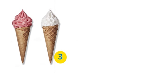 zmrzlina vanilková, jahodová