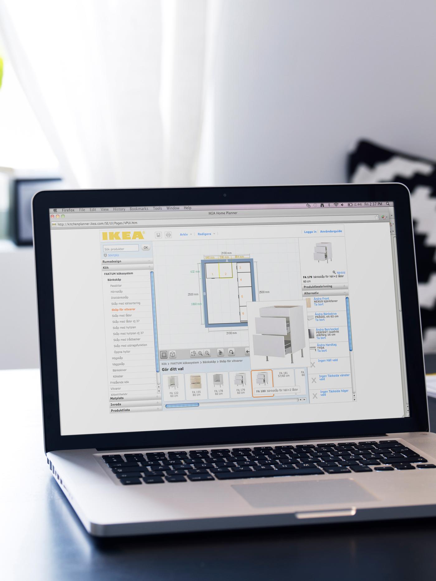 zu sehen ist ein Laptop-Monitor mit der IKEA-Küchenplanung