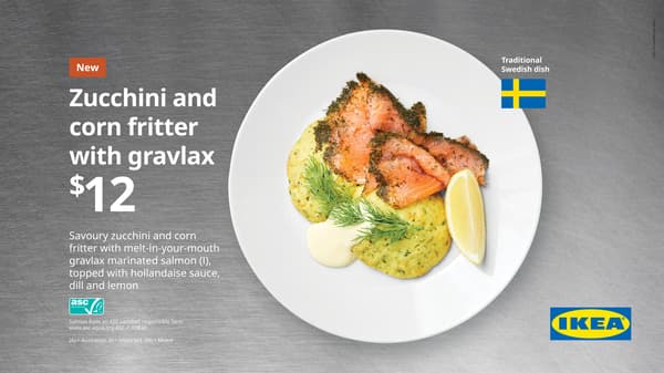 Zucchini corn fritter with Gravlax