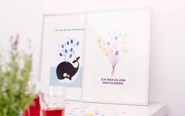 Zwei Motivoptionen für ein schönes Fingerabdruckposter.