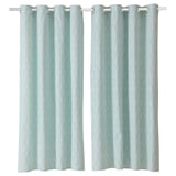 ADELHILD Curtains, 1 pair, white/turquoise/with eyelets, 145x150 cm