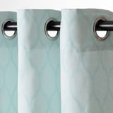 ADELHILD Curtains, 1 pair, white/turquoise/with eyelets, 145x150 cm