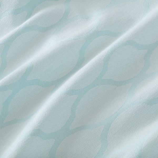 ADELHILD Curtains, 1 pair, white/turquoise/with eyelets, 145x150 cm
