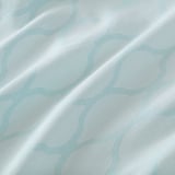 ADELHILD Curtains, 1 pair, white/turquoise/with eyelets, 145x150 cm