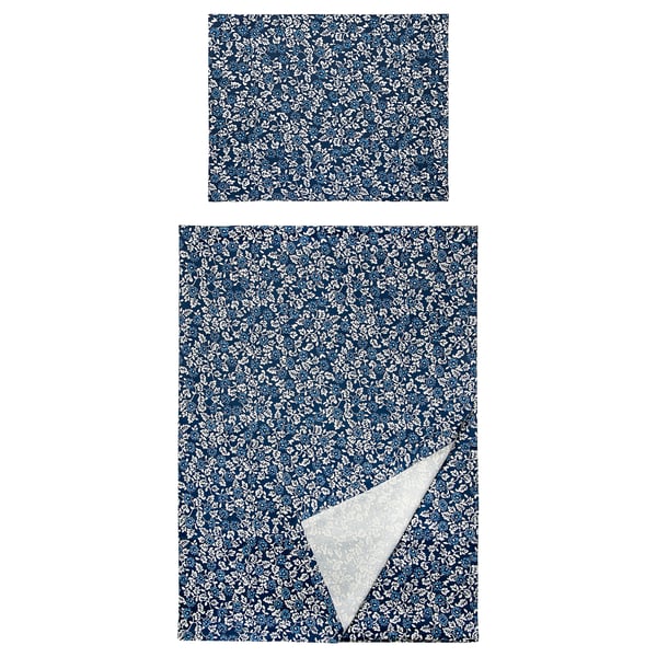 ÄLSKEBLÅMME Flat sheet and pillowcase, 150x260/50x80 cm