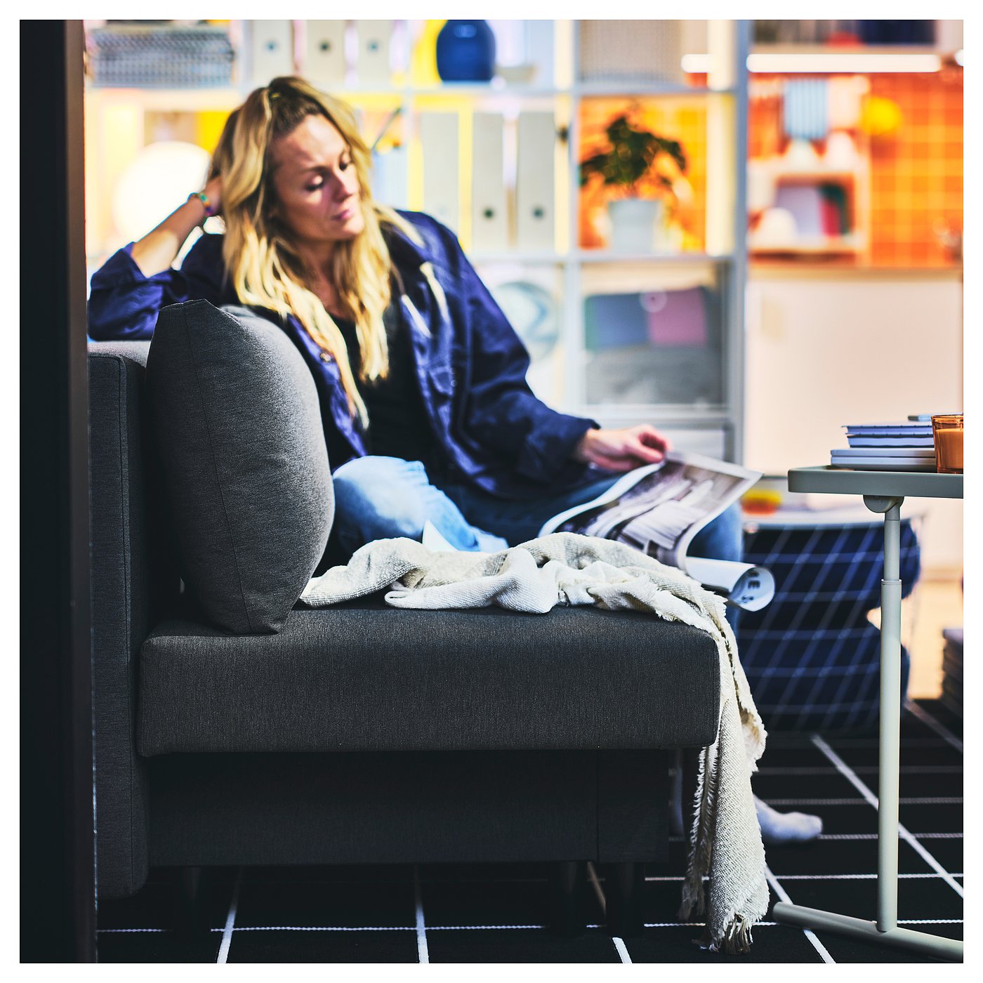 ÄLVDALEN 3-seat sofa-bed, Knisa dark grey - IKEA