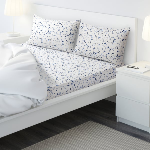 ÄNGLATÅRAR Flat sheet and 2 pillowcase, white, 240x260/50x80 cm