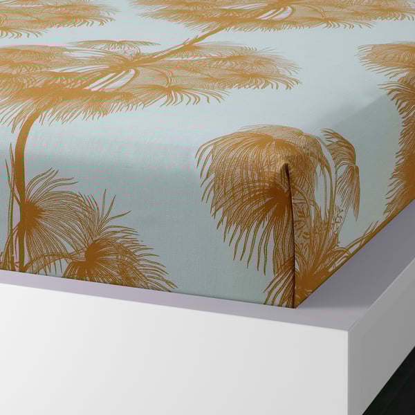 ÄNGLATRUMPET Flat sheet and pillowcase, yellow, 150x260/50x80 cm