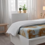 ÄNGLATRUMPET Flat sheet and pillowcase, yellow, 150x260/50x80 cm