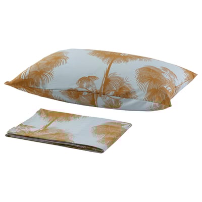 ÄNGLATRUMPET Flat sheet and pillowcase, yellow, 150x260/50x80 cm