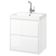 Option: ÄNGSJÖN / BACKSJÖN Wash-stnd w drawers/wash-basin/tap, high-gloss white, 60x48x69 cm