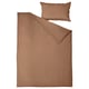 ÄNGSLILJA duvet set, brown, cotton, rectangular, simple design.