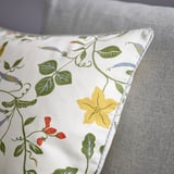 ÄNGSPALPMAL Cushion cover, white/floral pattern, 50x50 cm