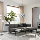ÄPPLARYD 3-seat sofa with chaise longue, Lejde grey/black