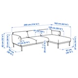 ÄPPLARYD 3-seat sofa with chaise longue, Lejde grey/black