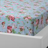 ÄRTCYPRESS Flat sheet and 2 pillowcase, turquoise, 240x260/50x80 cm