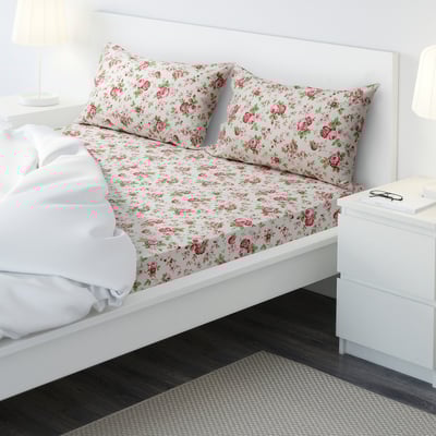 ÄRTCYPRESS Flat sheet and 2 pillowcase, white, 240x260/50x80 cm