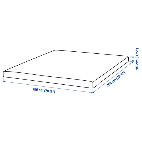 ÅGOTNES Foam mattress, firm/light blue, 180x200 cm