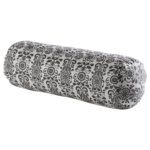 ÅKERKULLA bolster case, grey/white, 20x60 cm (8x24") IKEA
