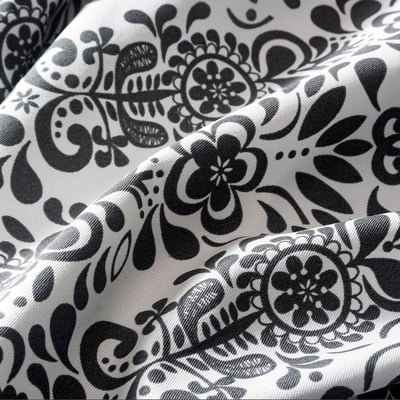 ÅKERKULLA Curtains with tie-backs, 1 pair, grey/white/with tab top, 145x150 cm