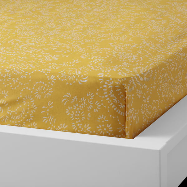ÅKERTISTEL Flat sheet and pillowcase, yellow, 150x260/50x80 cm