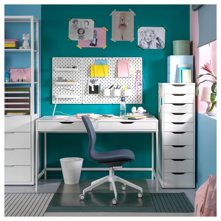 ALEX desk, white, 132x58 cm (52x227/8