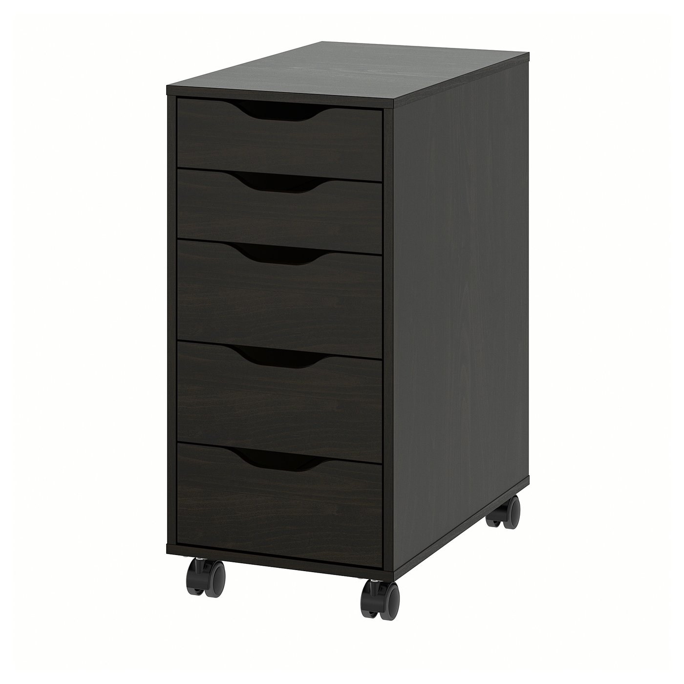 ALEX Drawer unit on castors, black-brown, 36x76 cm (14 1/8x29 7/8 ")