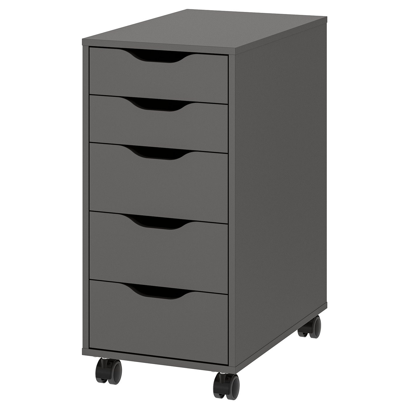 ALEX Drawer unit on castors, dark grey/black, 36x76 cm (14 1/8x29 7/8 ")
