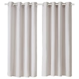 ALRIKKE Curtains, 1 pair, white/orange/with eyelets, 145x150 cm