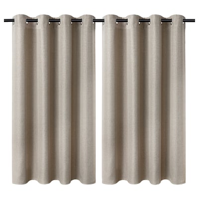 ANNAKAJSA Room darkening curtains, 1 pair, beige/with eyelets, 145x155 cm