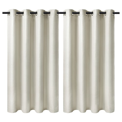 ANNAKAJSA Room darkening curtains, 1 pair, white/with eyelets, 145x155 cm