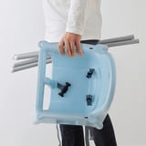ANTILOP Highchair with tray, light blue/silver-colour