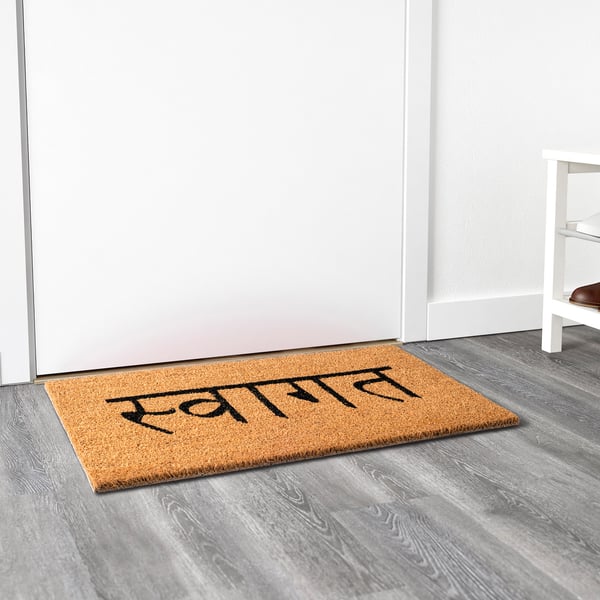 ÅRÖSUND Door mat, natural/black, 40x70 cm