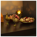 AROMATISK Decoration, peacock/gold-colour, 9 cm
