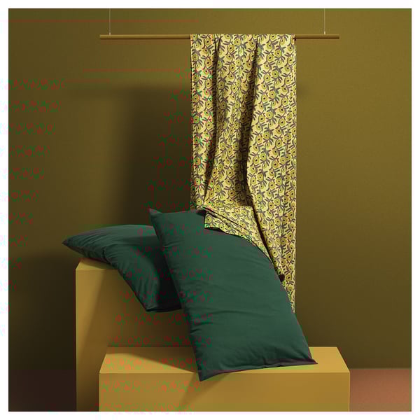 AROMATISK Flat sheet and 2 pillowcase, multicolour, 240x260/50x80 cm