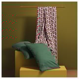 AROMATISK Flat sheet and 2 pillowcase, white/multicolour, 240x260/50x80 cm