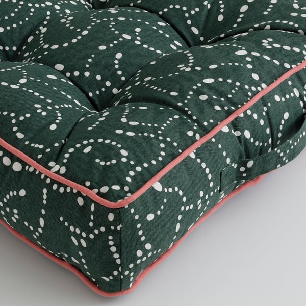 AROMATISK floor cushion, green, 45x45x10 cm (18x18x4") IKEA