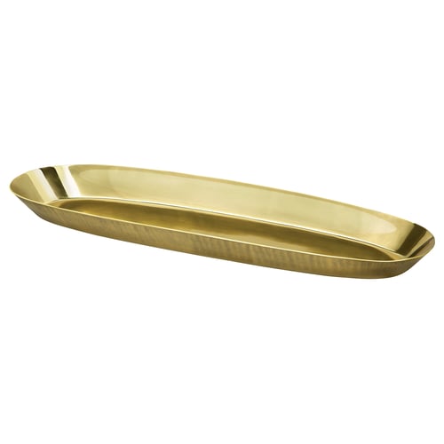 AROMATISK Plate, gold-colour, 50x15 cm