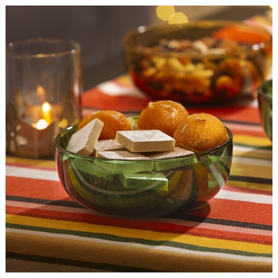 AROMATISK Serving bowl, glass/green, 15x6 cm