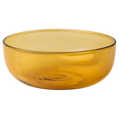 AROMATISK Serving bowl, glass/yellow, 15x6 cm