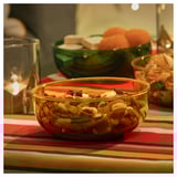 AROMATISK Serving bowl, glass/yellow, 15x6 cm